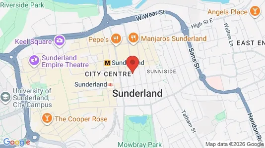 Apartments for rent i Sunderland - Tyne and Wear - kort over placeringen