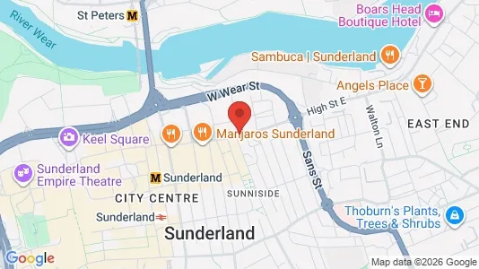 Apartments for rent i Sunderland - Tyne and Wear - kort over placeringen