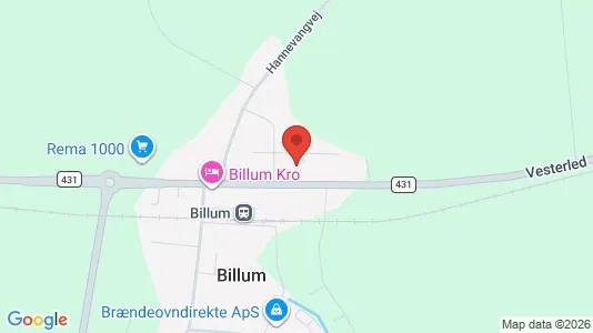 Apartments for rent i Billum - kort over placeringen