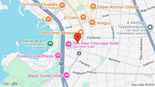 Apartments for rent i Glyfada - kort over placeringen