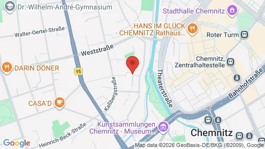 Apartments for rent i Chemnitz - kort over placeringen