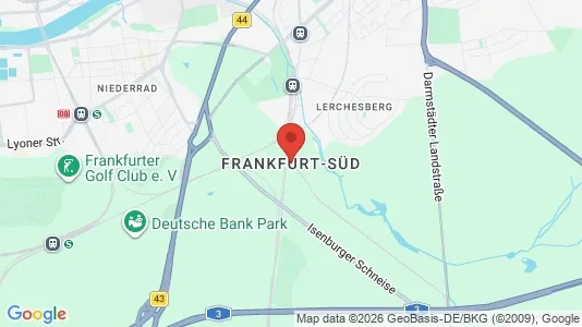 Apartments for rent i Frankfurt Süd - kort over placeringen