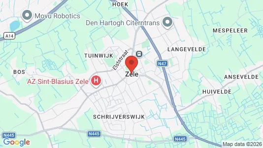 Houses for rent i Zele - kort over placeringen