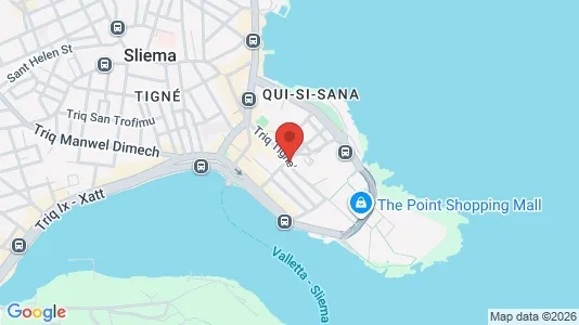 Apartments for rent i Sliema - kort over placeringen