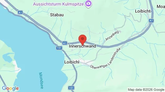 Apartments for rent i Innerschwand am Mondsee - kort over placeringen