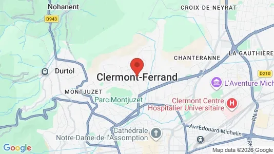 Apartments for rent i Clermont-Ferrand - kort over placeringen