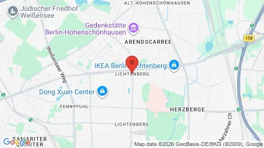 Apartments for rent i Berlin Lichtenberg - kort over placeringen