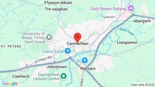 Apartments for rent i Carmarthen - Dyfed - kort over placeringen