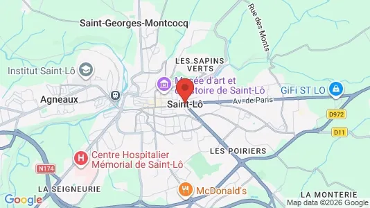 Apartments for rent i Saint-Lô - kort over placeringen