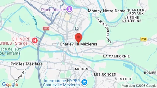 Apartments for rent i Charleville-Mézières - kort over placeringen