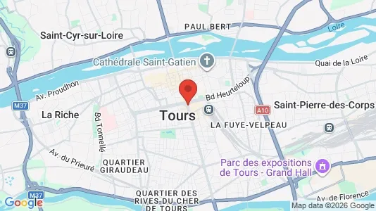 Apartments for rent i Tours - kort over placeringen