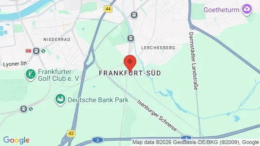 Apartments for rent i Frankfurt Süd - kort over placeringen