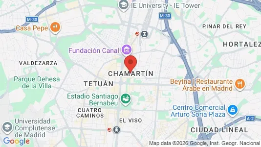 Apartments for rent i Madrid Chamartín - kort over placeringen