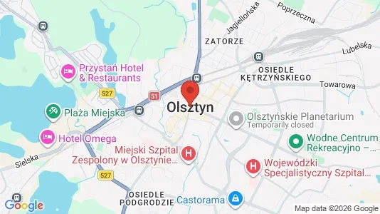 Apartments for rent i Olsztyn - kort over placeringen