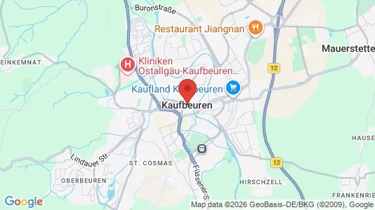 Apartments for rent i Kaufbeuren - kort over placeringen