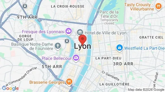 Apartments for rent i Lyon - kort over placeringen