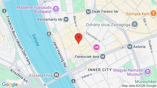 Apartments for rent i Budapest Belváros-Lipótváros - kort over placeringen