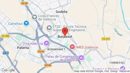 Apartments for rent i Burjassot - kort over placeringen