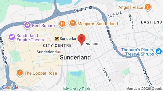 Apartments for rent i Sunderland - Tyne and Wear - kort over placeringen