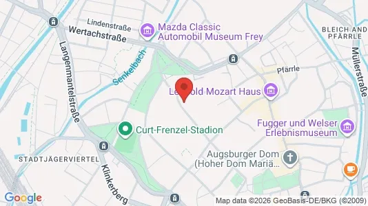 Apartments for rent i Augsburg - kort over placeringen