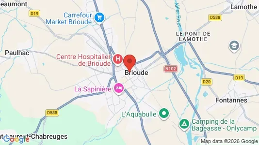 Apartments for rent i Brioude - kort over placeringen