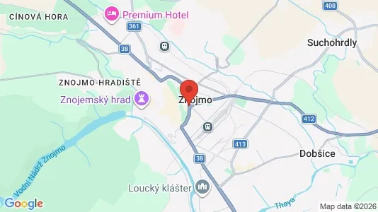 Apartments for rent i Znojmo - kort over placeringen