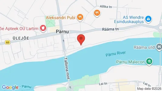Apartments for rent i Pärnu - kort over placeringen