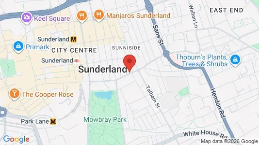 Apartments for rent i Sunderland - Tyne and Wear - kort over placeringen