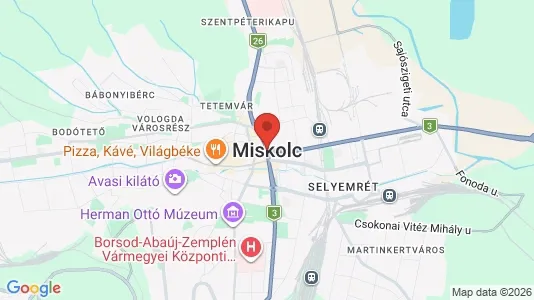 Houses for rent i Miskolci - kort over placeringen