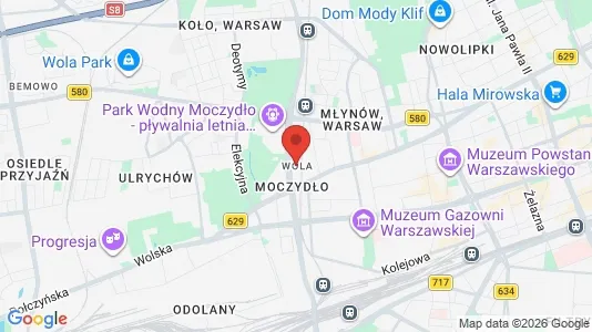 Apartments for rent i Warszawa Wola - kort over placeringen