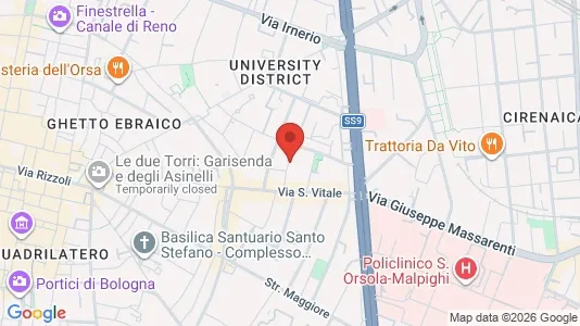 Apartments for rent i Bologna - kort over placeringen