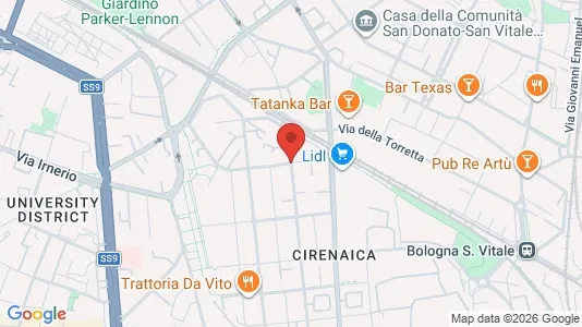 Apartments for rent i Bologna - kort over placeringen