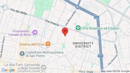 Apartments for rent i Bologna - kort over placeringen