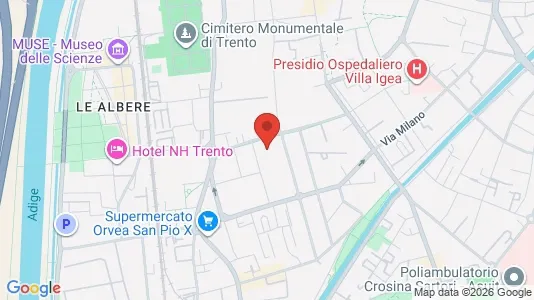 Rooms for rent i Trento - kort over placeringen