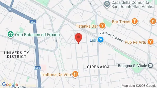 Apartments for rent i Bologna - kort over placeringen