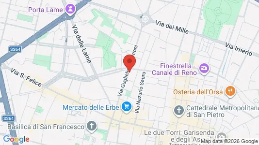 Apartments for rent i Bologna - kort over placeringen