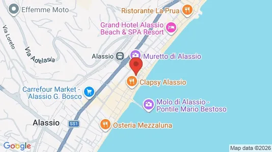 Apartments for rent i Alassio - kort over placeringen