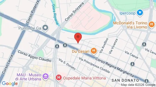 Apartments for rent i Turin - kort over placeringen