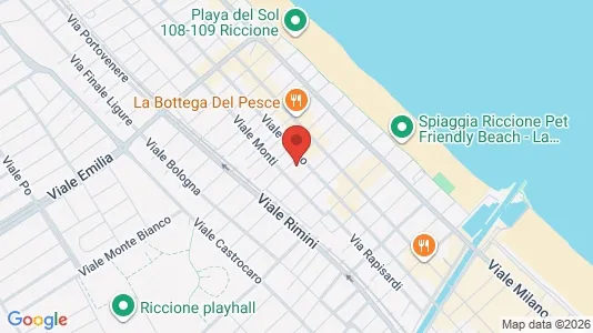 Apartments for rent i Riccione - kort over placeringen