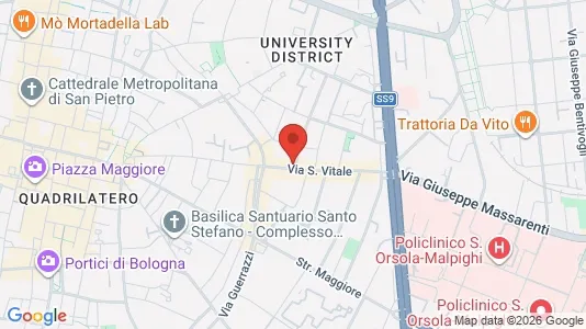 Apartments for rent i Bologna - kort over placeringen