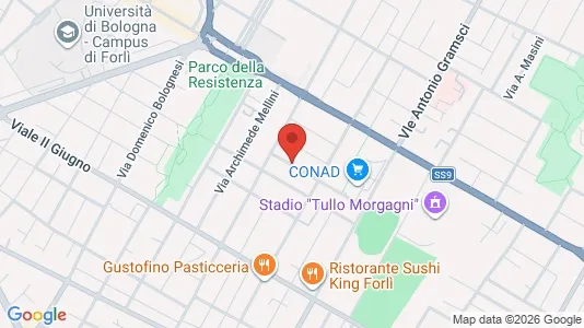 Rooms for rent i Forlì - kort over placeringen
