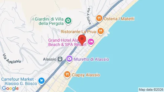 Apartments for rent i Alassio - kort over placeringen