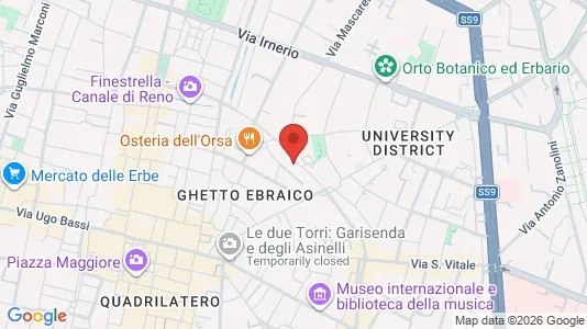 Apartments for rent i Bologna - kort over placeringen