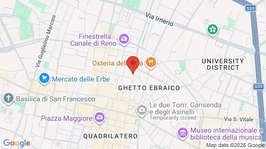 Apartments for rent i Bologna - kort over placeringen