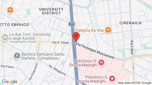Apartments for rent i Bologna - kort over placeringen