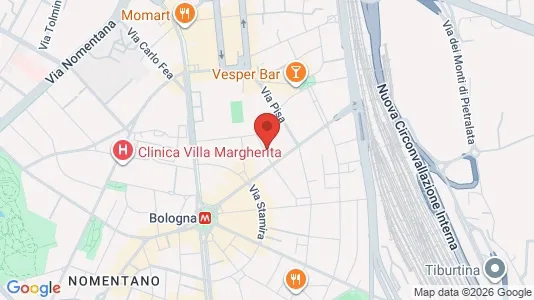 Apartments for rent i Roma Municipio II – Parioli/Nomentano - kort over placeringen
