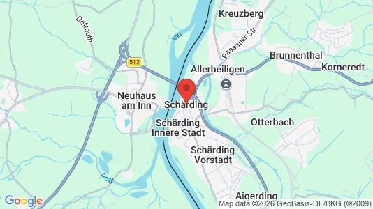 Apartments for rent i Schärding - kort over placeringen