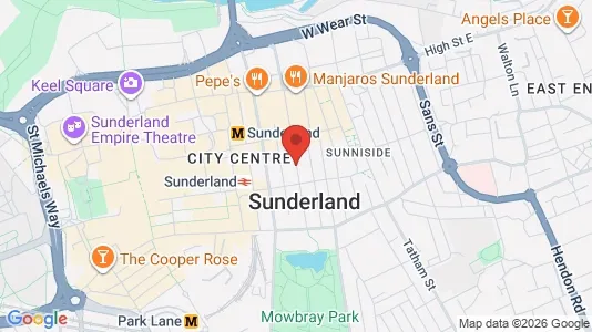 Apartments for rent i Sunderland - Tyne and Wear - kort over placeringen