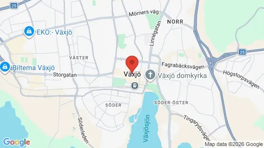 Apartments for rent i Växjö - kort over placeringen