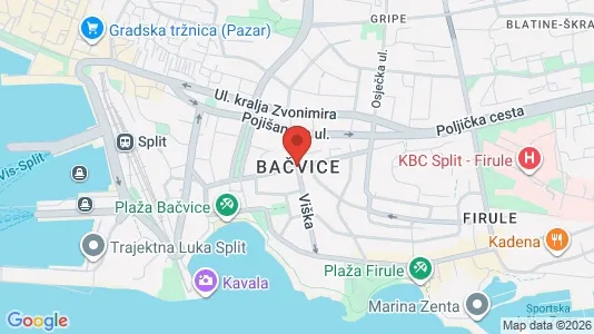 Apartments for rent i Split - kort over placeringen